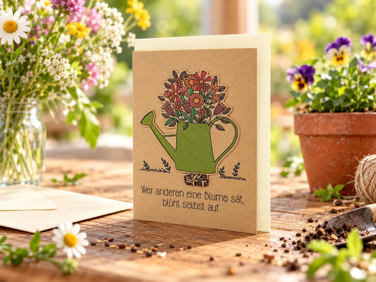 Pflanzbare Grußkarte „Wer anderen eine Blume sät“