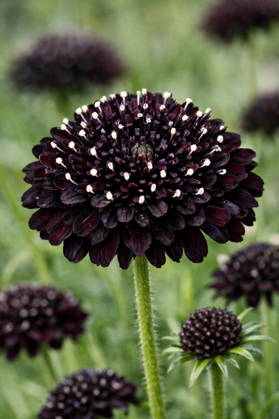50 Samen Schwarze Skabiose * Scabiosa atropurpurea "Black Knight"